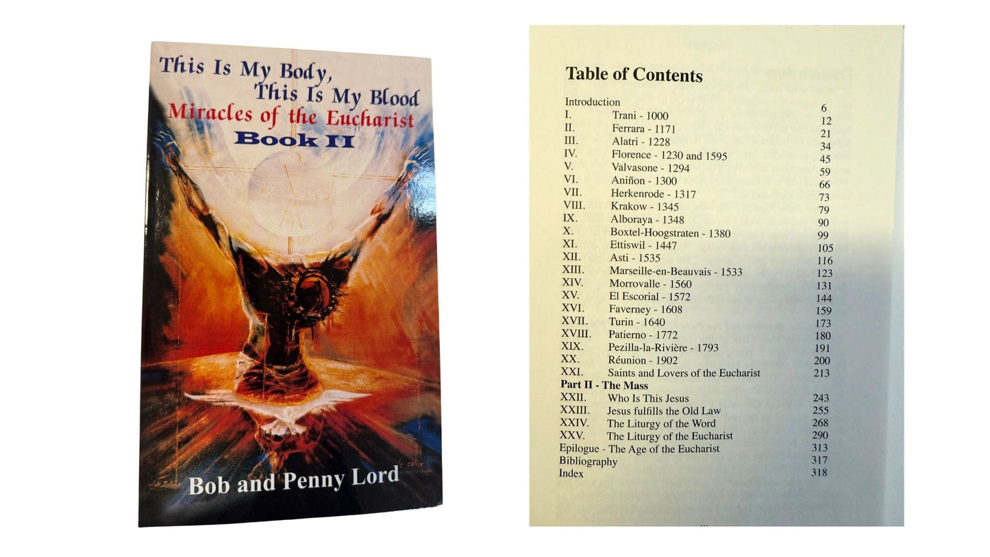 This is My Body,This is My Blood,Miracles of the Eucharist Book 1 & 2 Free Shipping - Bob and Penny Lord Journeys of Faith