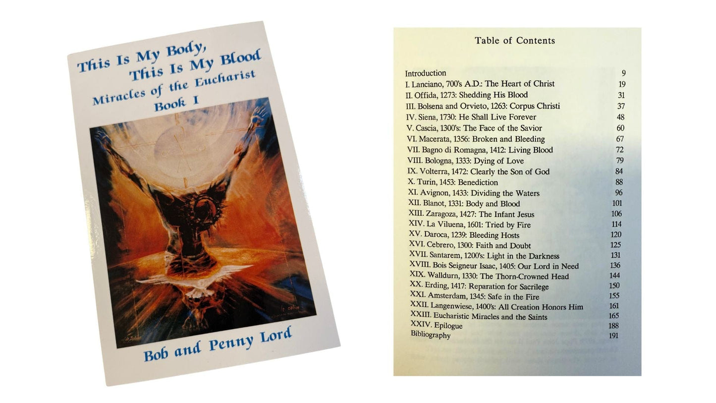 This is My Body,This is My Blood,Miracles of the Eucharist Book 1 & 2 Free Shipping - Bob and Penny Lord Journeys of Faith