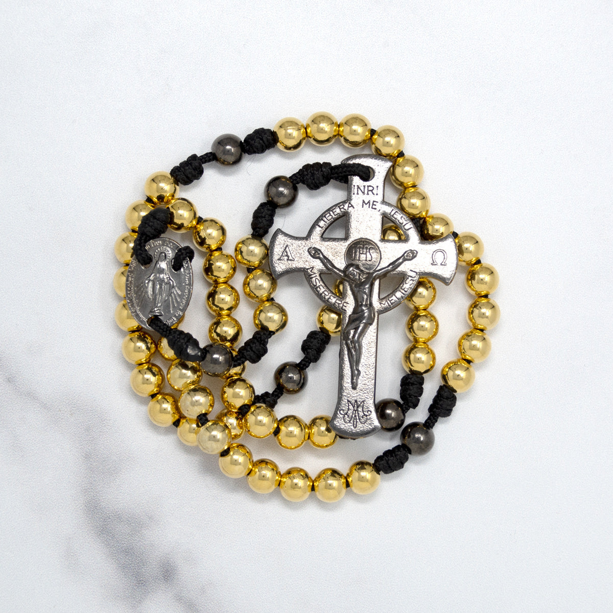 Gold Deliverance Cross Rosary - Journeys of Faith