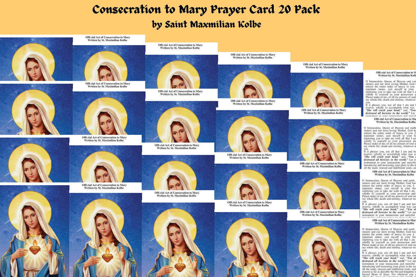 Consecration to Mother Mary Prayer Card - Journeys of Faith