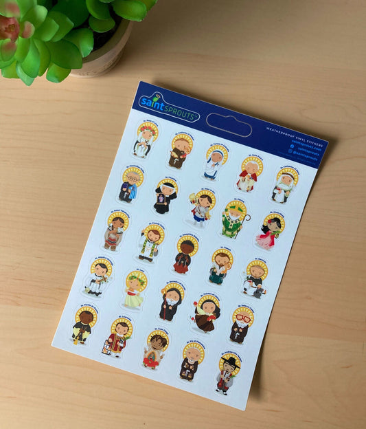 All Saints Sticker Sheet / Bullet Journal Saint Sticker Sheet: Version 1 - Journeys of Faith