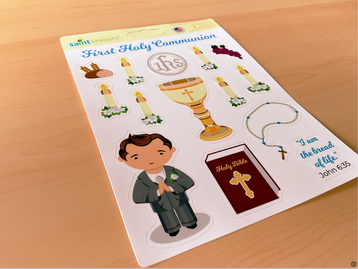 First Communion Sticker Sheet / Boy's First Holy Communion Sticker Sheet - Journeys of Faith