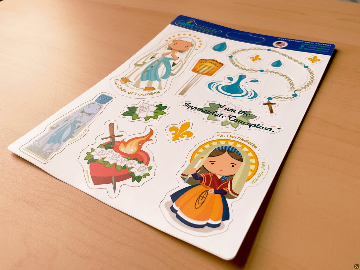 Our Lady of Lourdes Sticker Sheet / St. Bernadette Sticker - Journeys of Faith