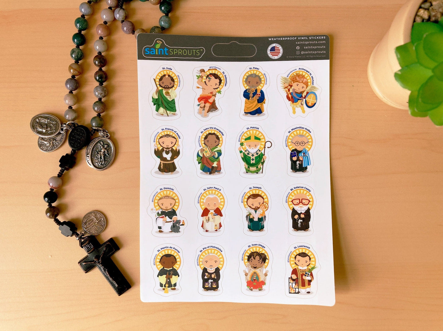 Male Saint Sticker Sheet / Boys Saints - Journeys of Faith