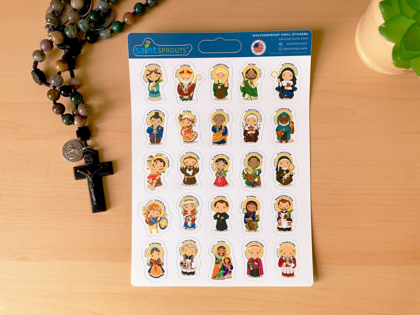 All Saints Sticker Sheet / Bullet Journal Saint Sticker Sheet: Version 2 - Journeys of Faith