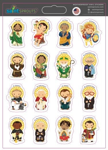 Male Saint Sticker Sheet / Boys Saints - Journeys of Faith