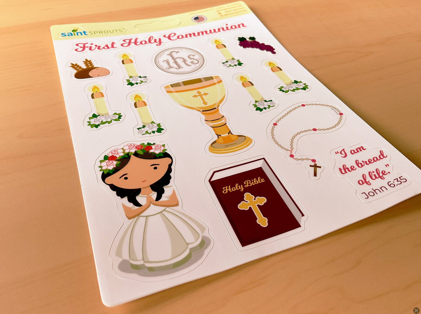 First Communion Sticker Sheet / Girl's First Holy Communion Sticker Sheet - Journeys of Faith