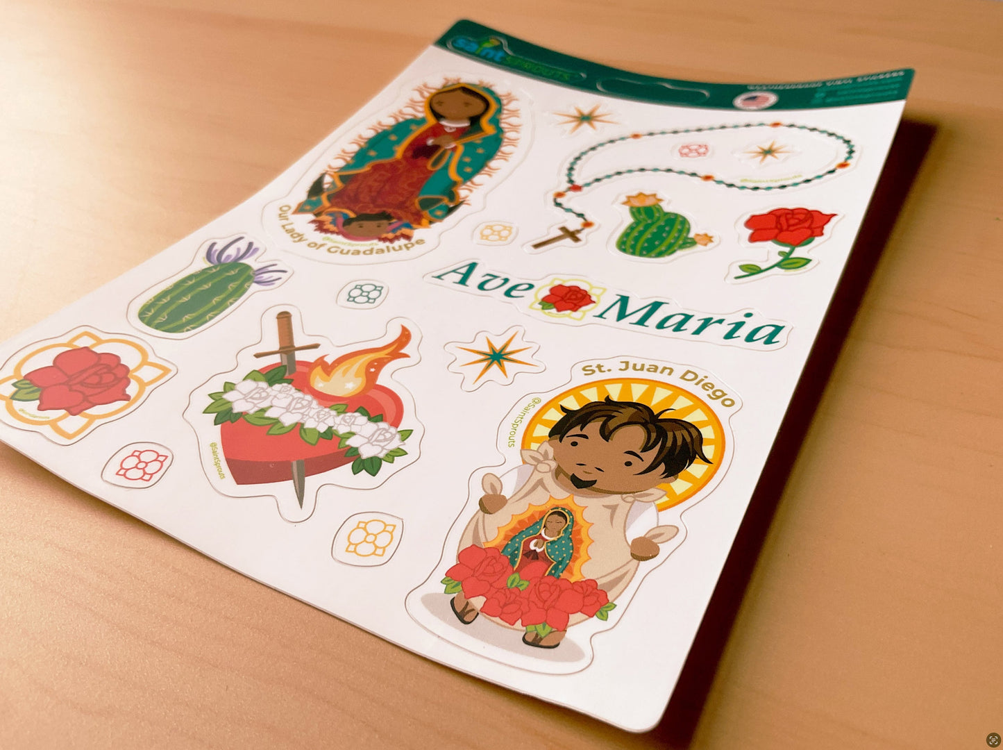 Our Lady of Guadalupe Sticker Sheet / Nuestra Señora de Guadalupe y San Juan Diego - Journeys of Faith