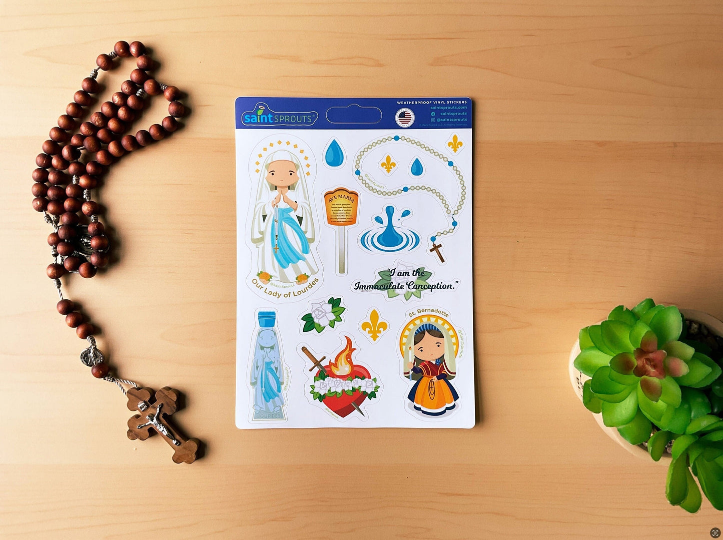 Our Lady of Lourdes Sticker Sheet / St. Bernadette Sticker - Journeys of Faith