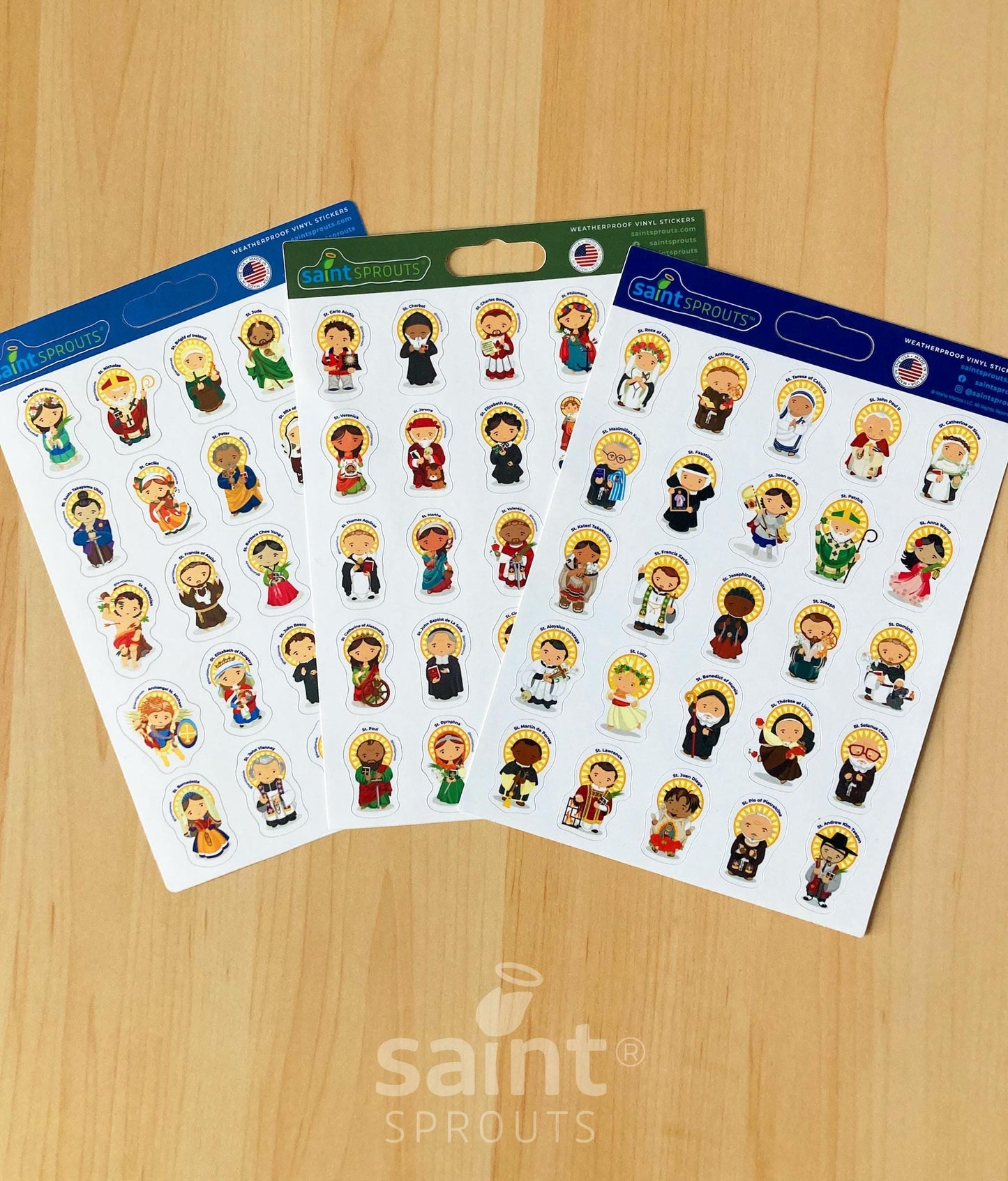 COMPLETE SET: 75 Saint Stickers Catholic Sticker Sheets: Versions 1, 2 & 3 - All Saints