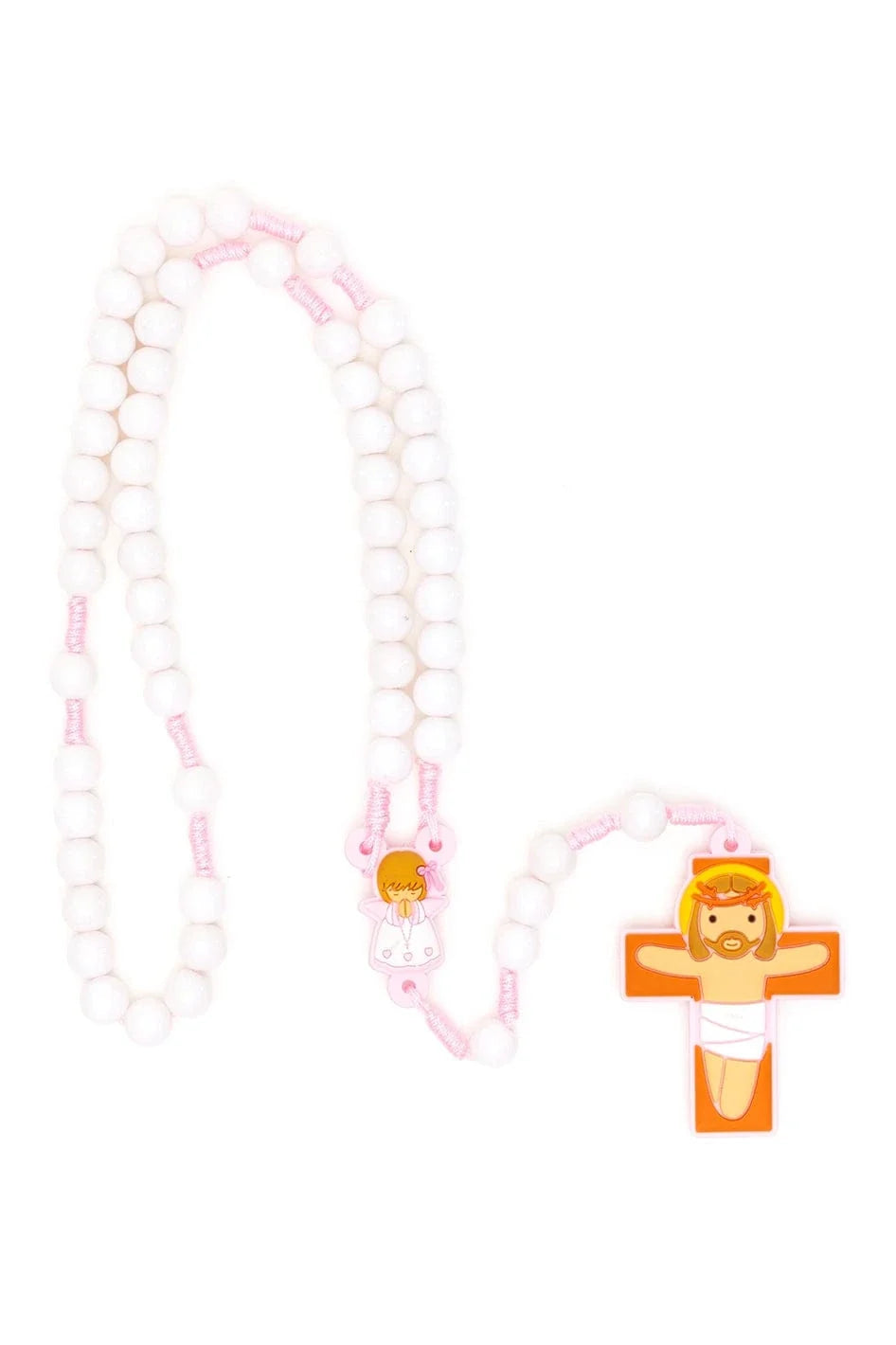 Guardian Angel Catholic Rosary Girls | Pink Prayer Beads | Little Drops of Water