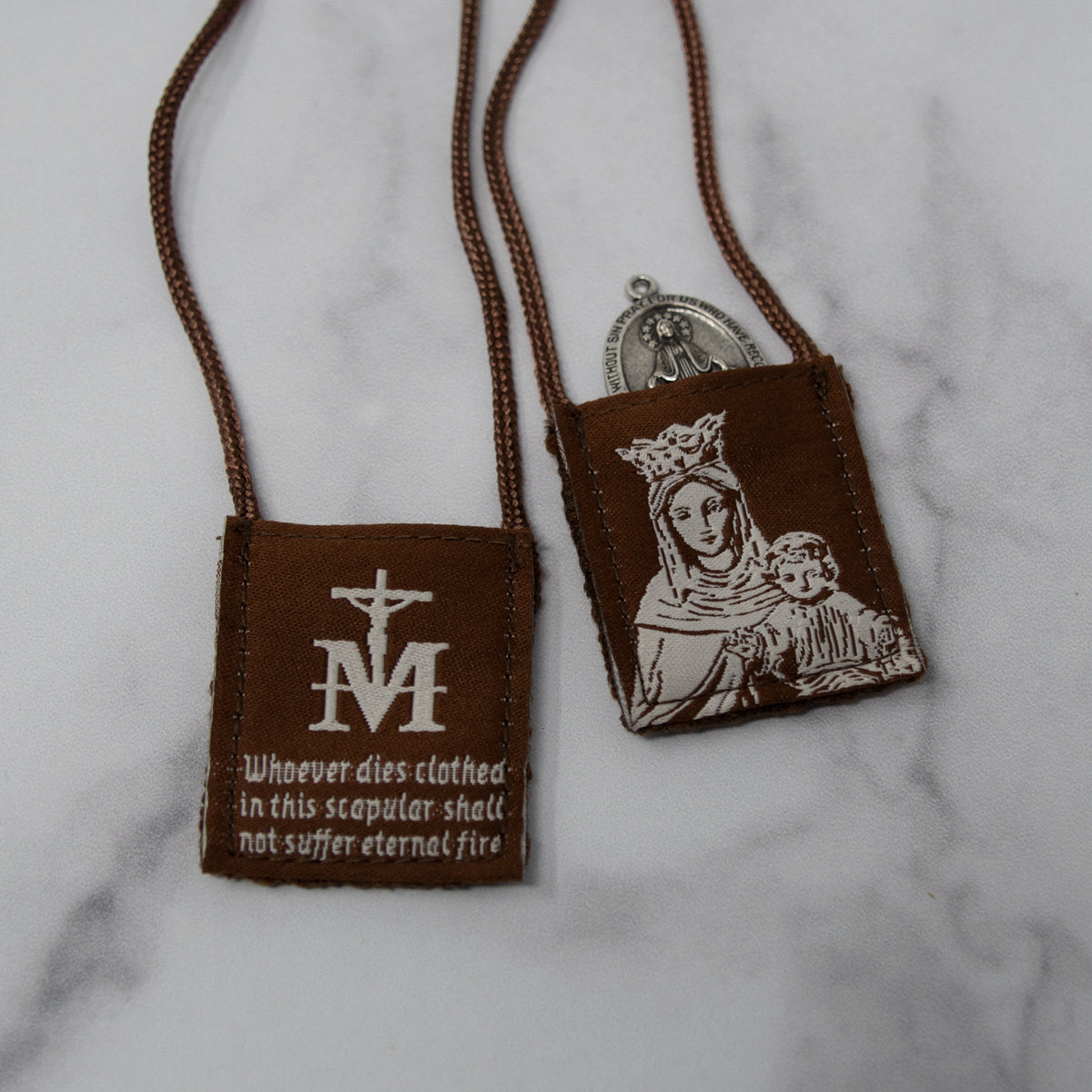 OLMC Promise | Our Lady of Mt. Carmel Premium Brown Scapular - Journeys of Faith