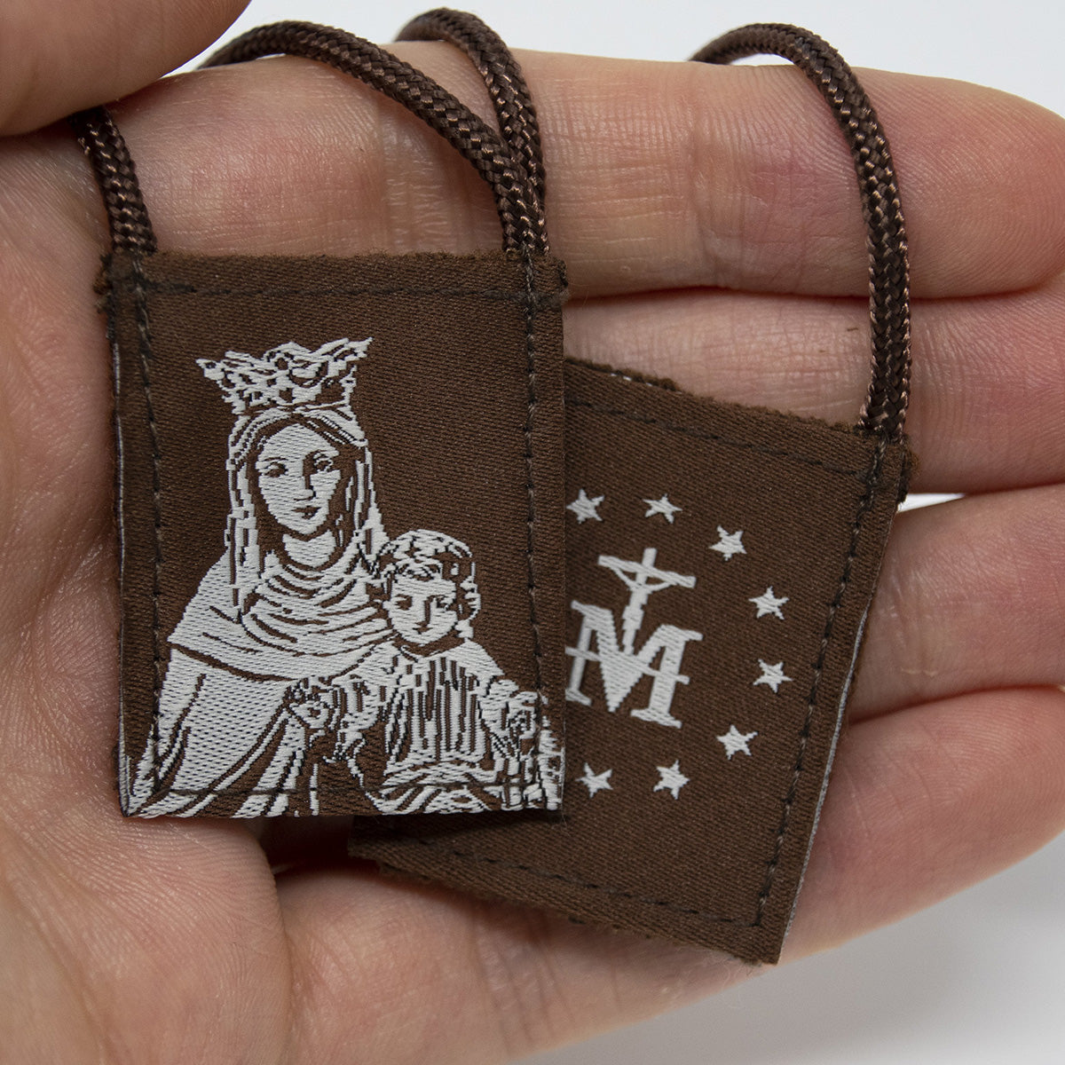 OLMC Crown of Stars | Our Lady of Mt. Carmel Premium Brown Scapular - Journeys of Faith