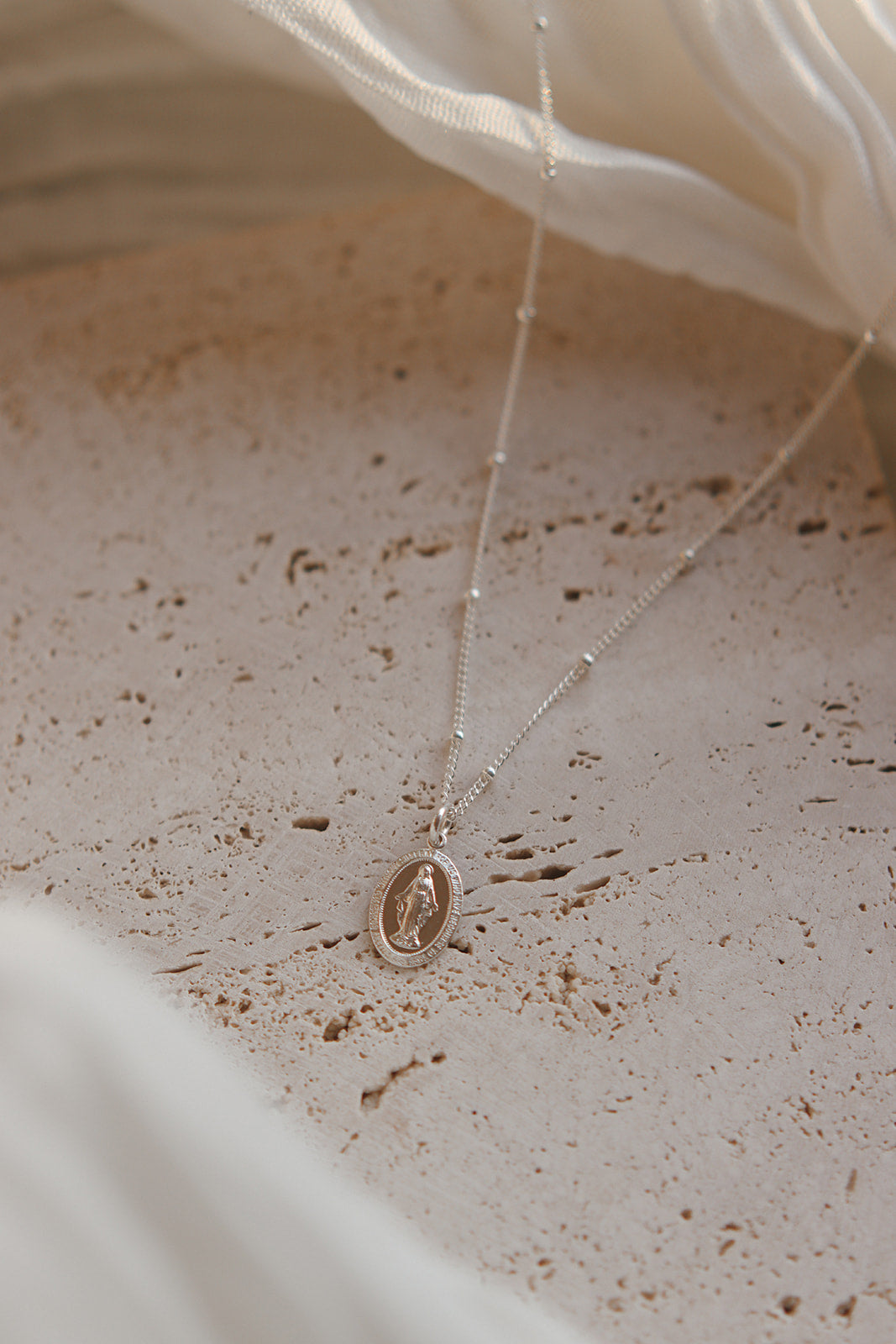 Dainty Miraculous Medal Necklace in Silver - Journeys of Faith