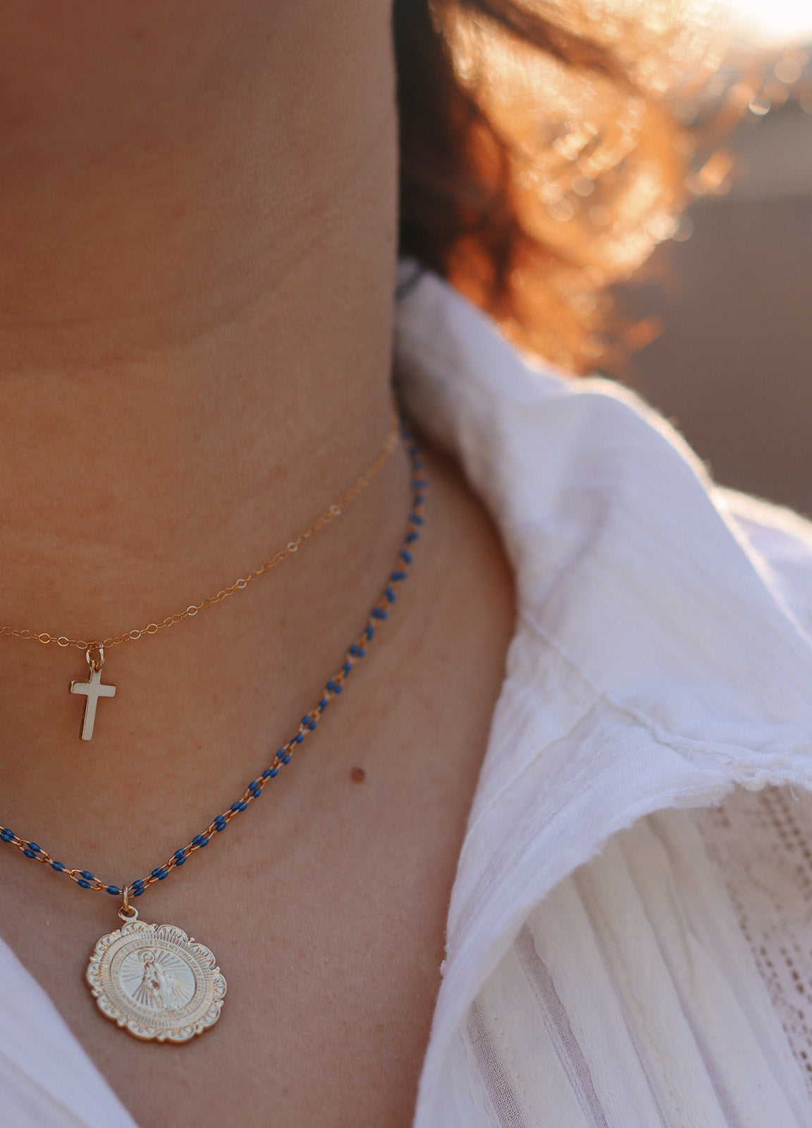 Filigree Miraculous Medal Necklace - Grotto Chain - Journeys of Faith