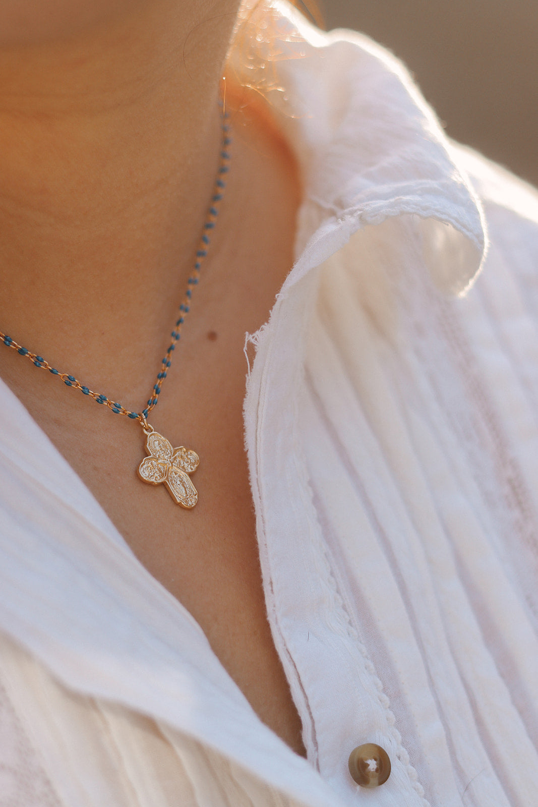 Four Way Cross Necklace - Grotto Chain - Journeys of Faith