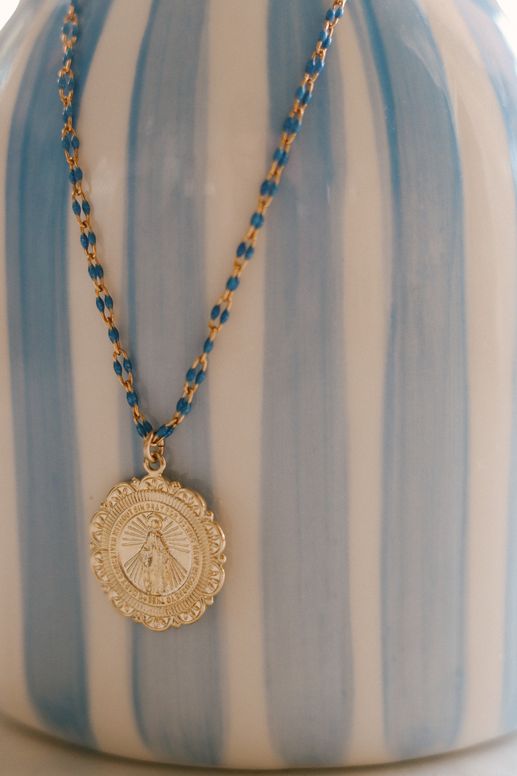 Filigree Miraculous Medal Necklace - Grotto Chain - Journeys of Faith