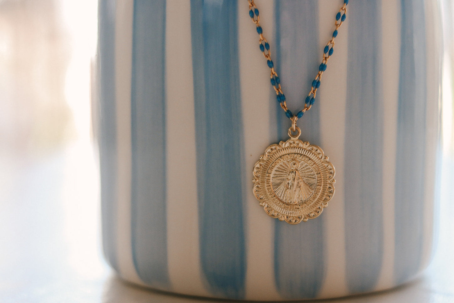 Filigree Miraculous Medal Necklace - Grotto Chain - Journeys of Faith