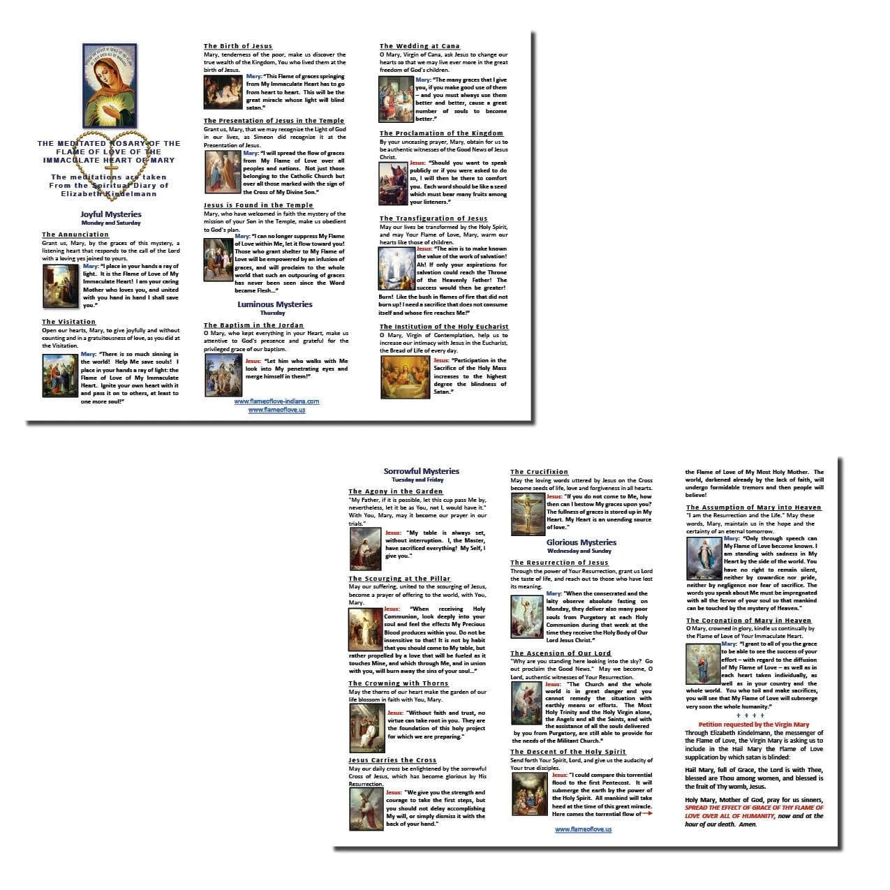 Meditated Rosary of the Flame of Love of. the Immaculate Heart of Mary Packages - Bob and Penny Lord Journeys of Faith