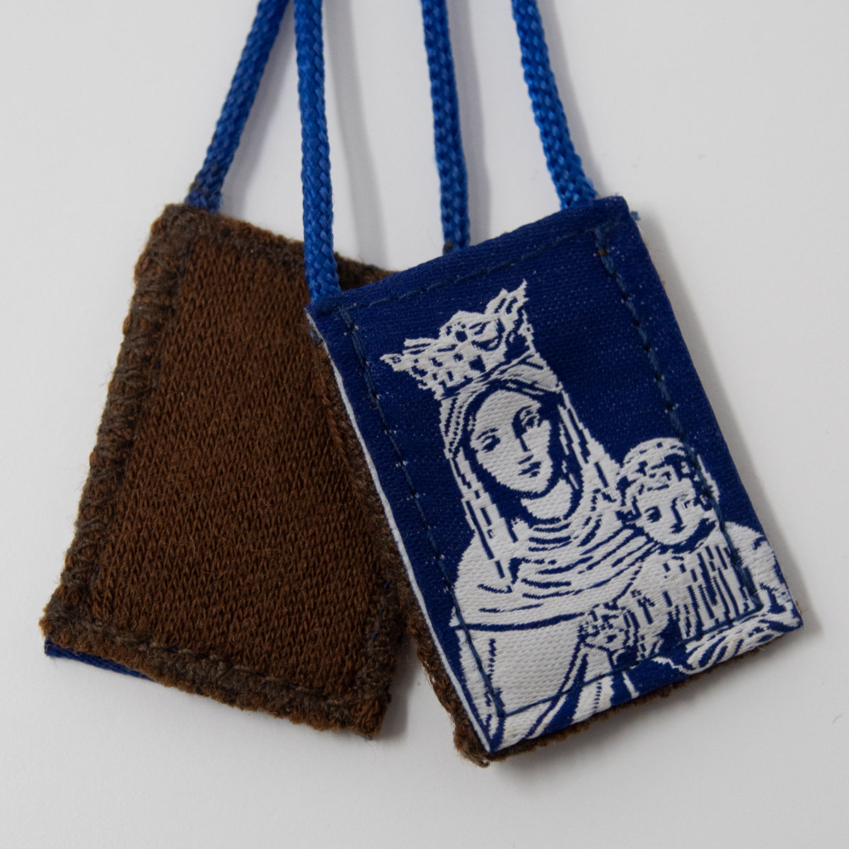 OLMC White Rose | Our Lady of Mt. Carmel Premium Brown Scapular - Journeys of Faith