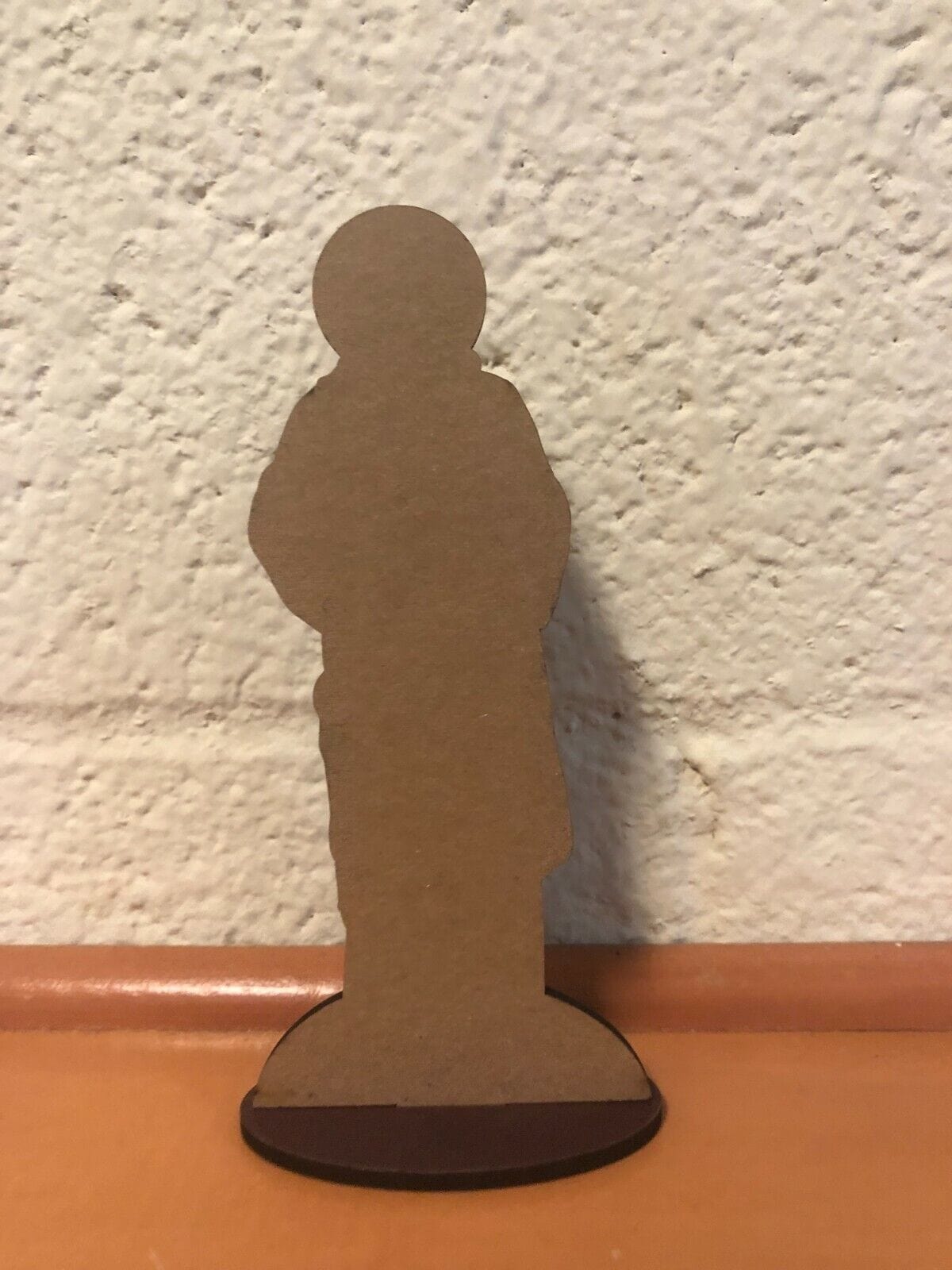 Sacred Heart of Jesus 6" Laser Image on Thin Wood Statue, New - Bob and Penny Lord
