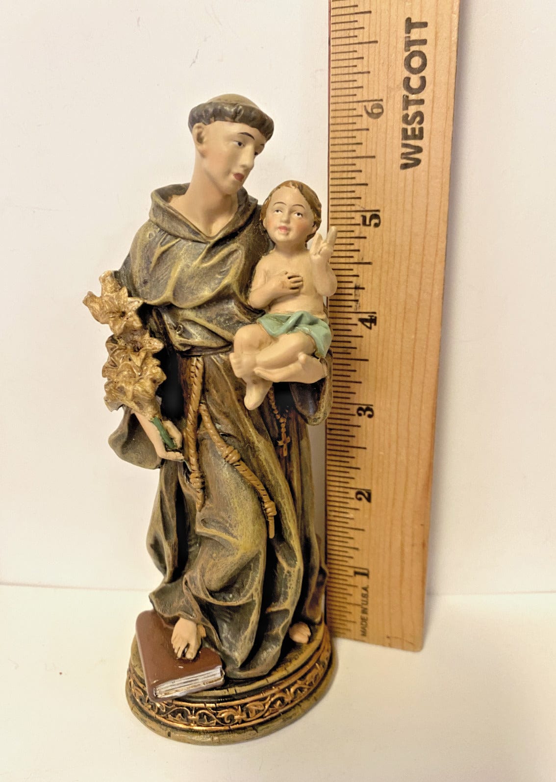Saint Anthony of Padua Small 6" Statue, New - Bob and Penny Lord