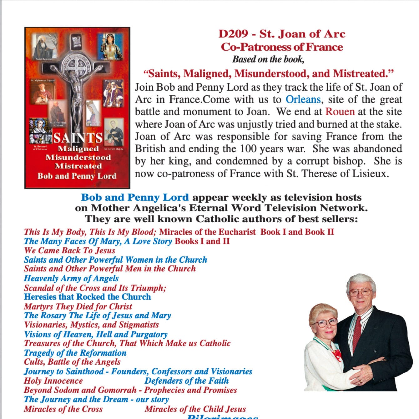 Saint Joan of Arc DVD by Bob and Penny Lord, NEW - Bob and Penny Lord