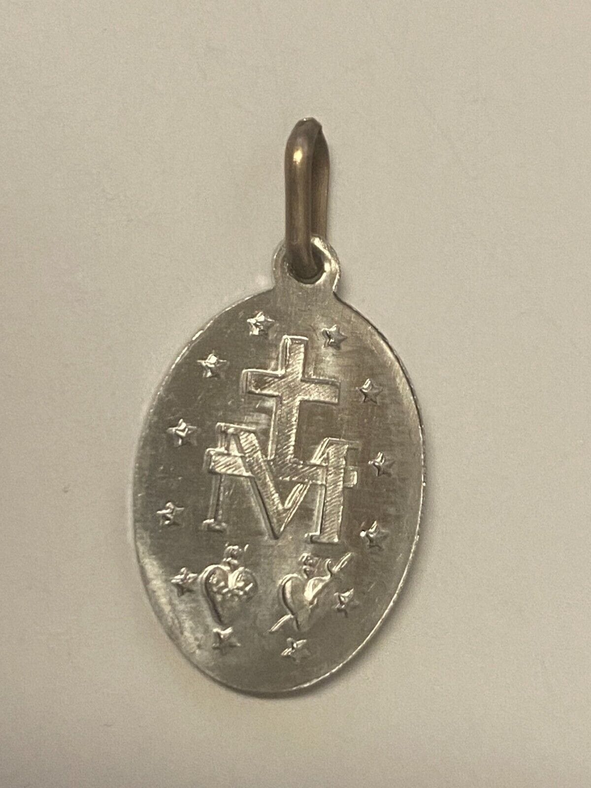Our Lady of the Miraculous Silver tone Image .50" Medal, New from Italy - Bob and Penny Lord