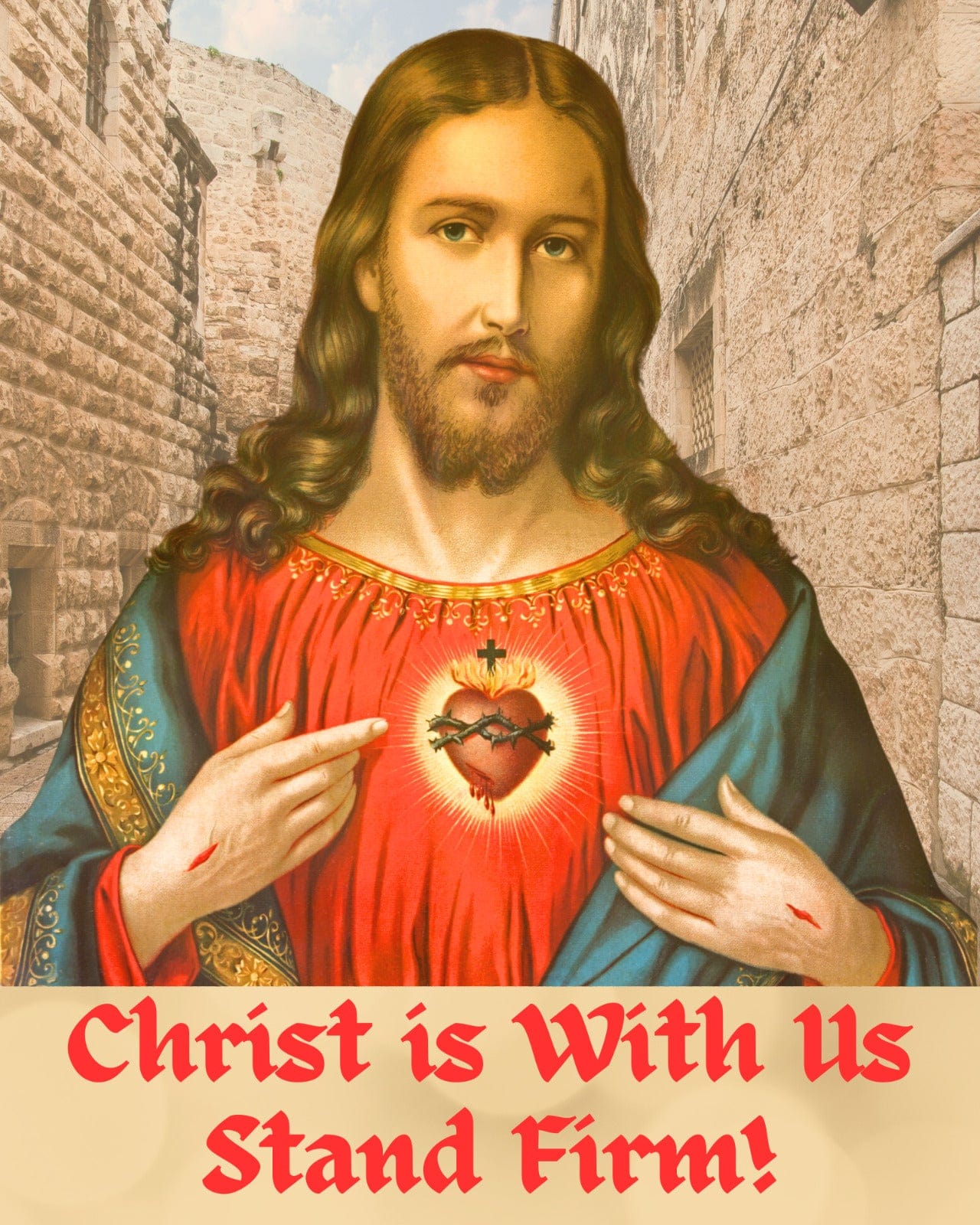 Bob and Penny Lord Christ is With Us Stand Firm 8x10 art print featuring religious imagery and inspiring Christian message.