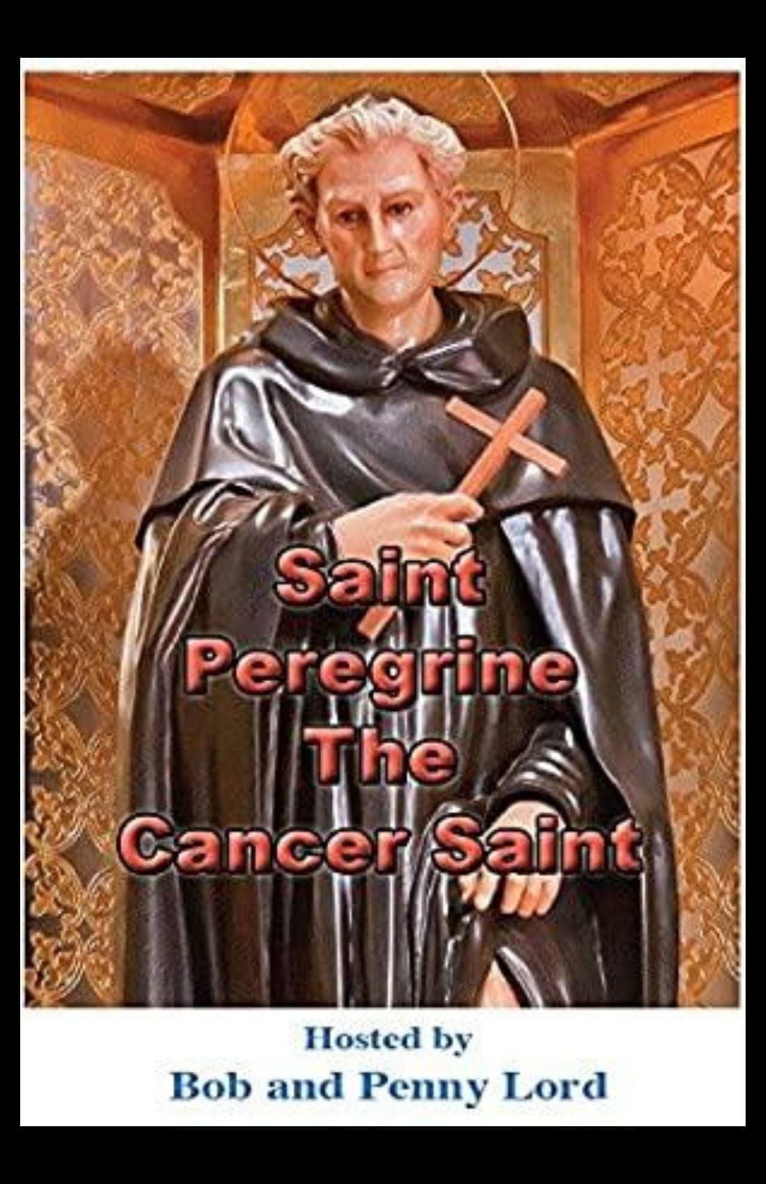St. Peregrine Healing Minibook by Bob and Penny Lord showing a small, religious minibook with spiritual illustrations and text pages.