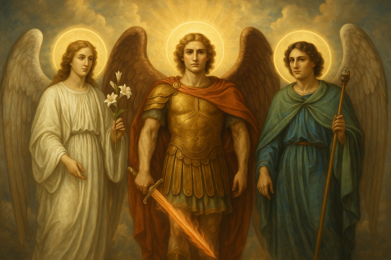 Archangels Michael, Gabriel, and Raphael