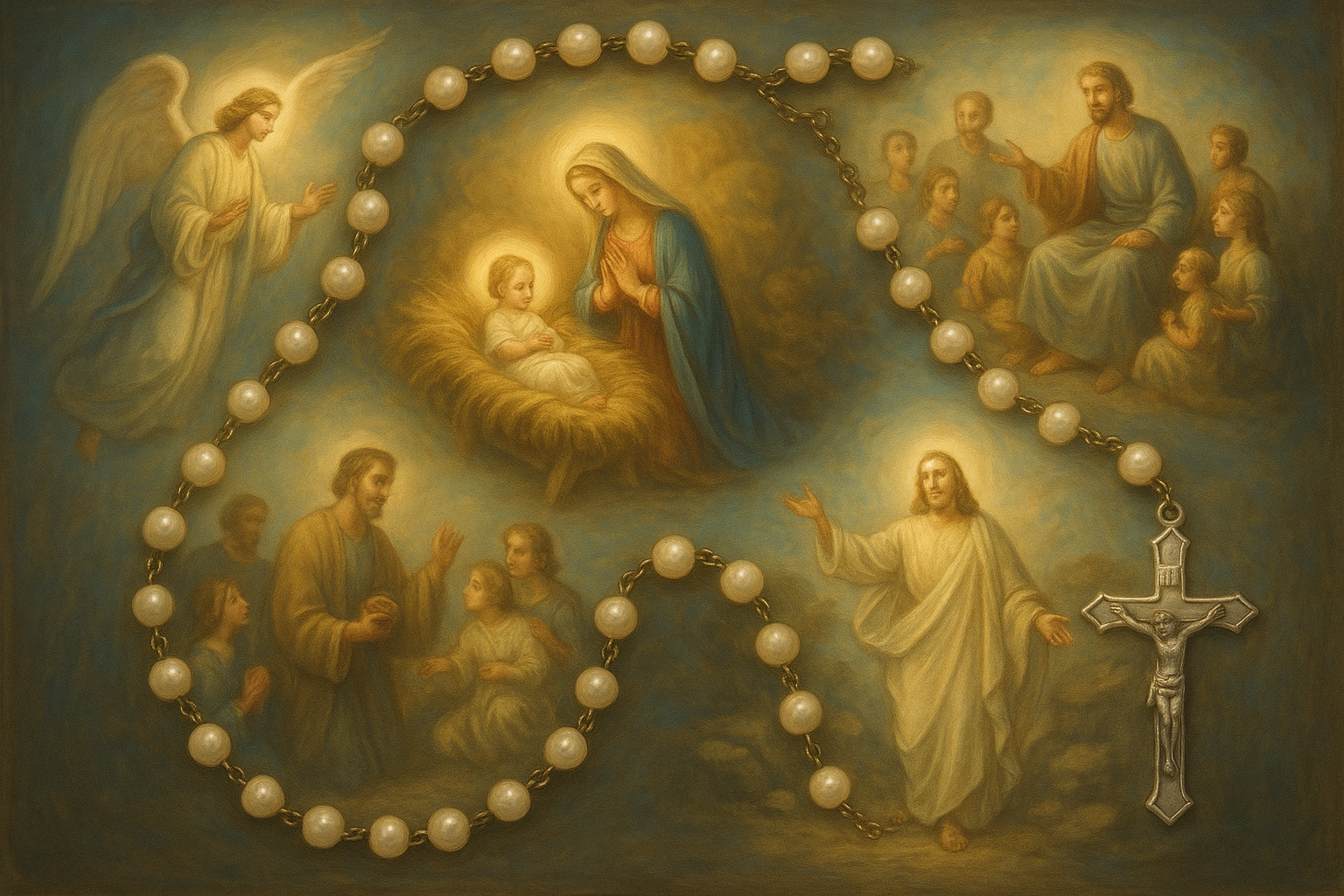 Pray the Rosary the life of Jesus and Mary