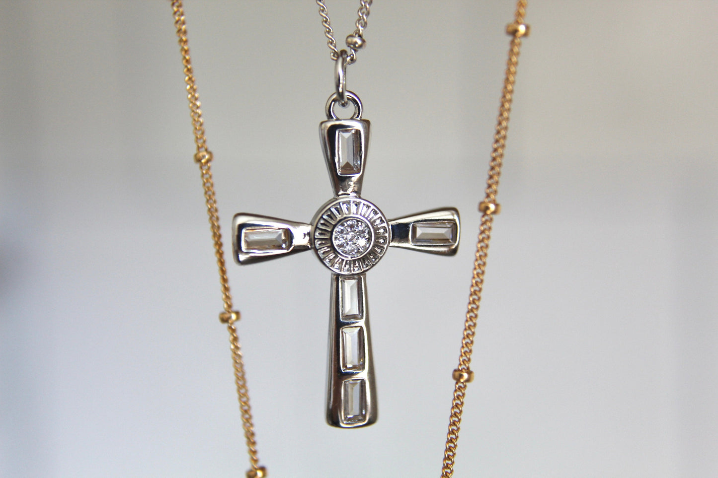 Eternal Cross Necklace in Silver Tone - Journeys of Faith