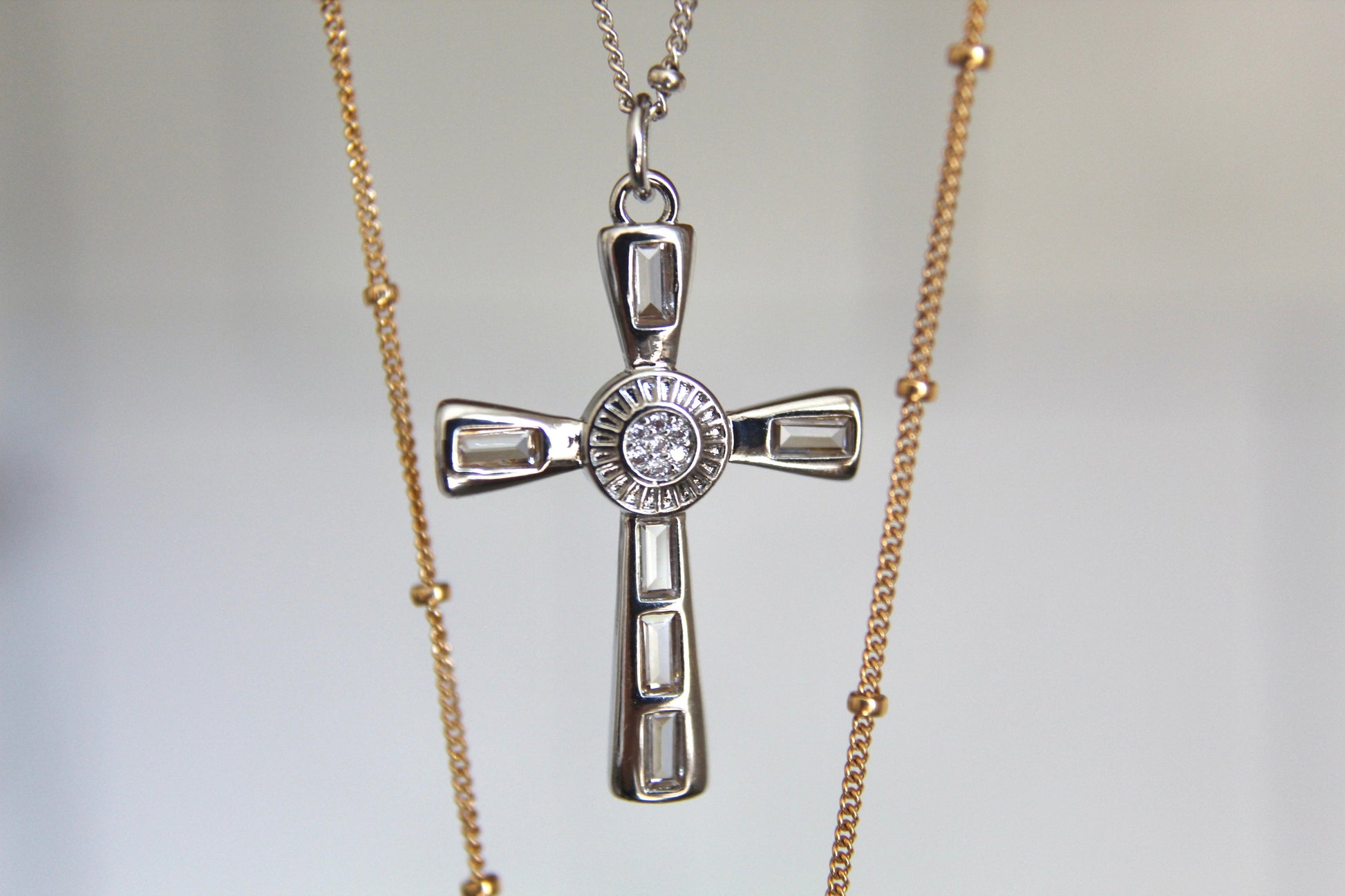 Eternal Cross Necklace in Silver Tone - Journeys of Faith