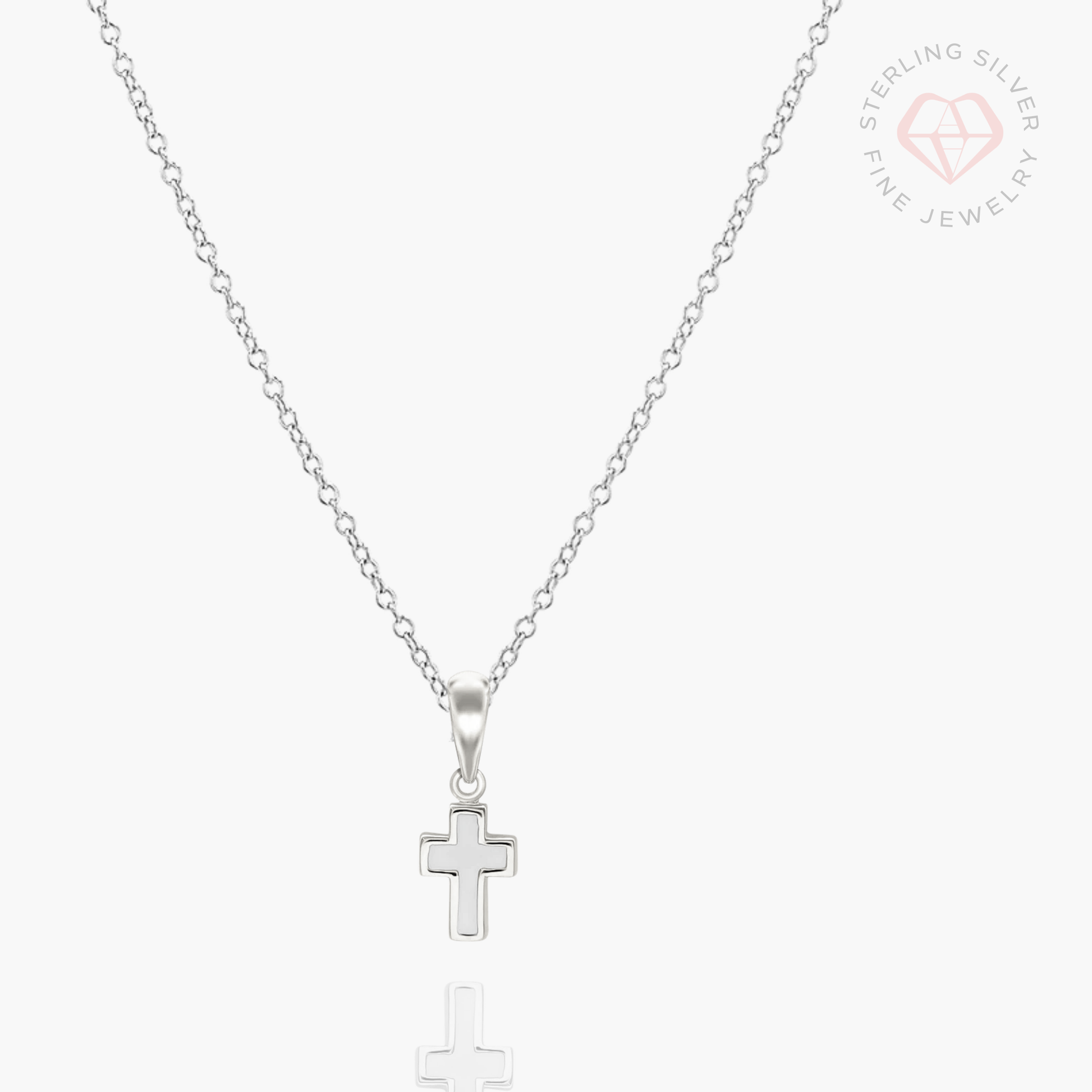 Pure Grace Cross Necklace- Gold Vermeil & Sterling Silver - Journeys of Faith