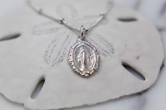 Intricate Miraculous medal necklace-Silver - Journeys of Faith