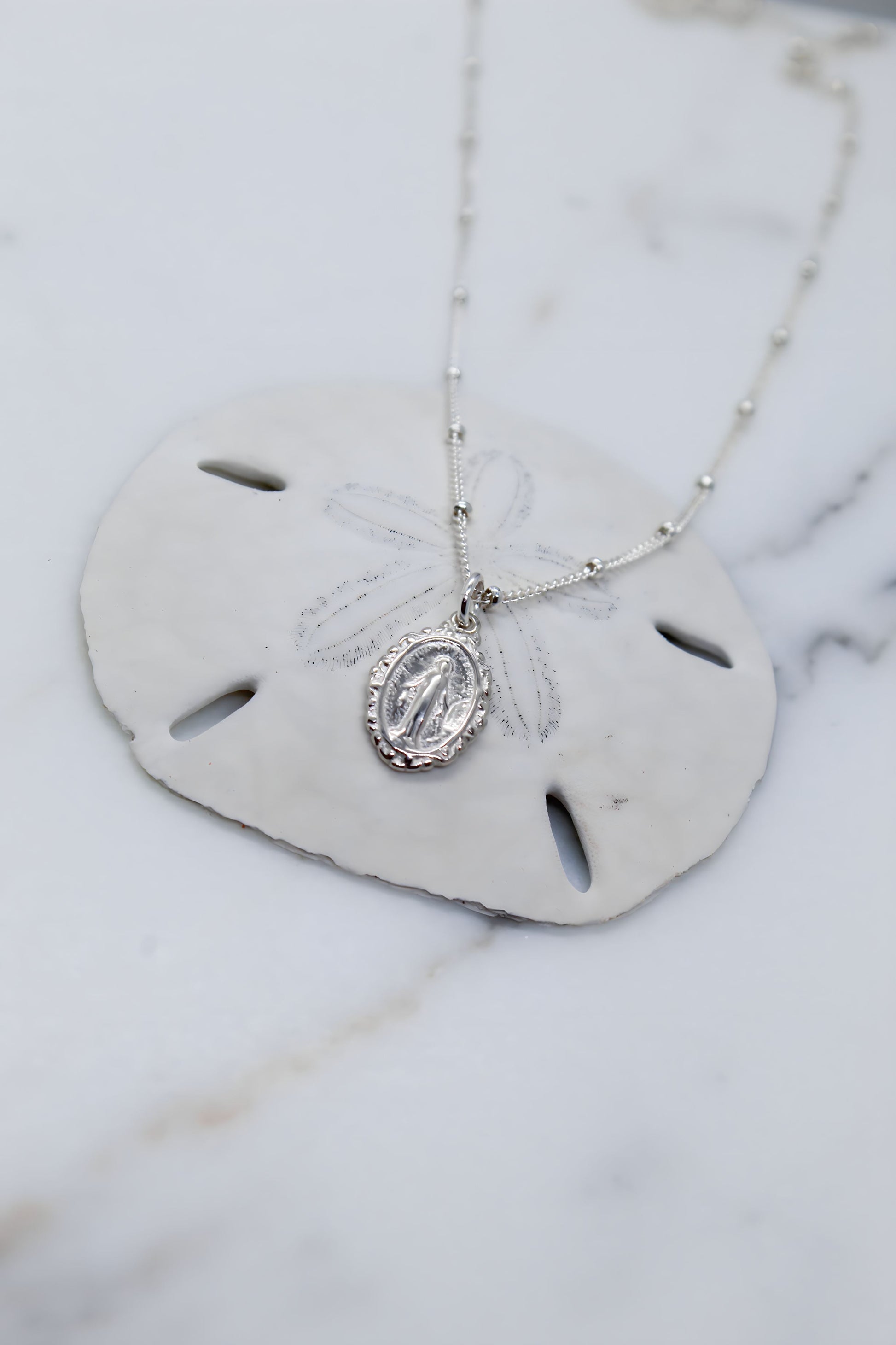 Intricate Miraculous medal necklace-Silver - Journeys of Faith