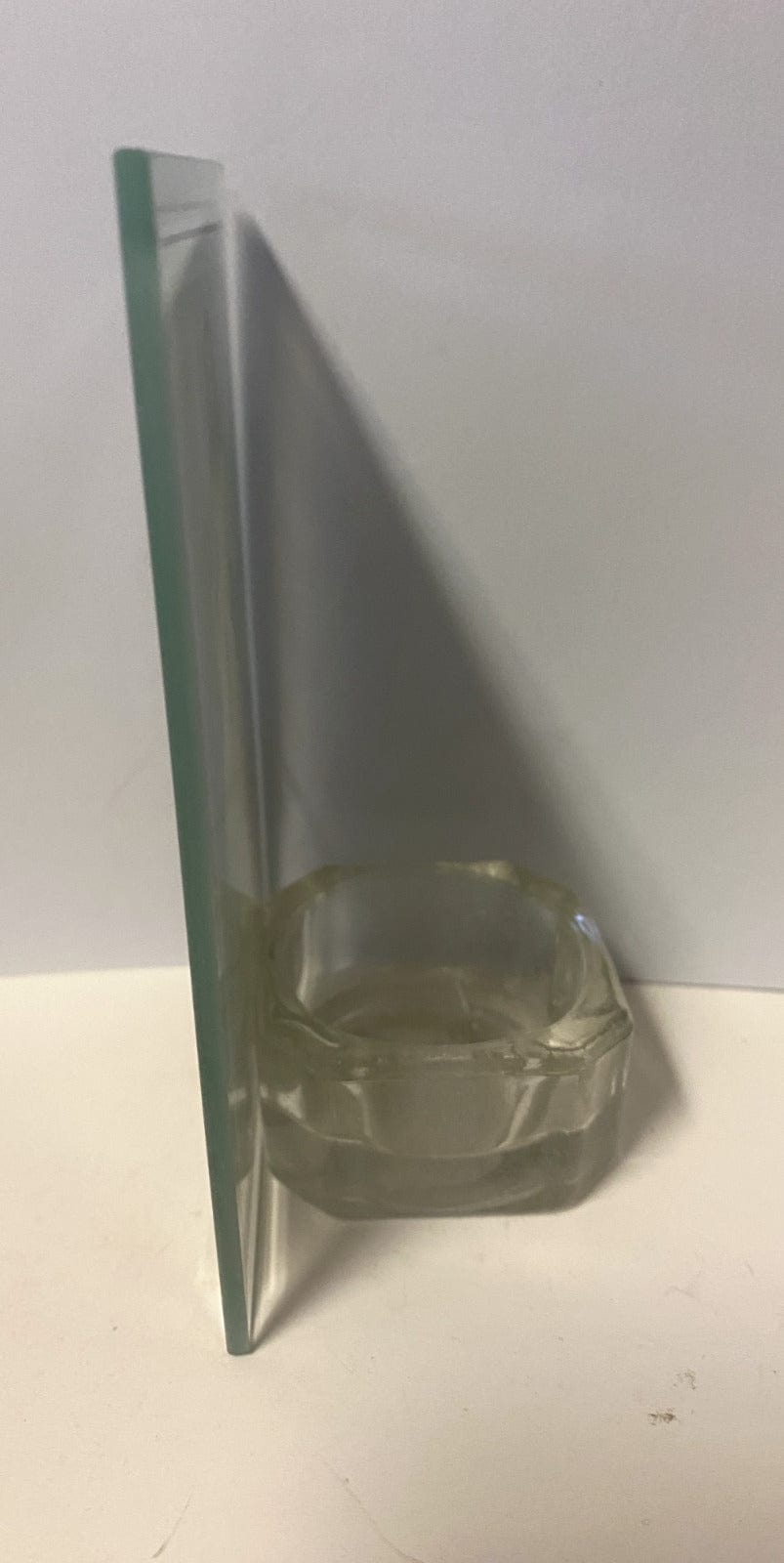 Divine Mercy glass votive holder, 4.75 inches, Christian religious collectible by Bob and Penny Lord with clear glass design.