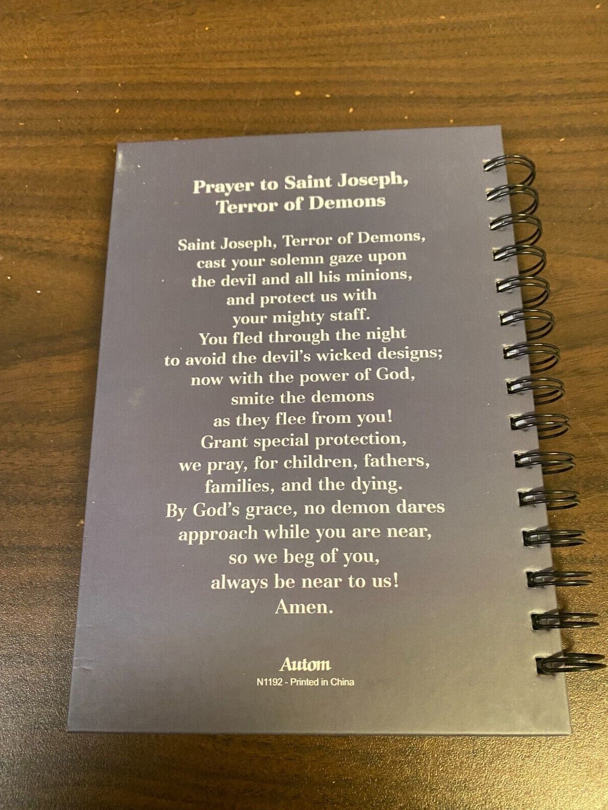 Hardcover journal featuring a Saint Joseph with Child statue, part of Christian religious collectibles by Bob and Penny Lord.