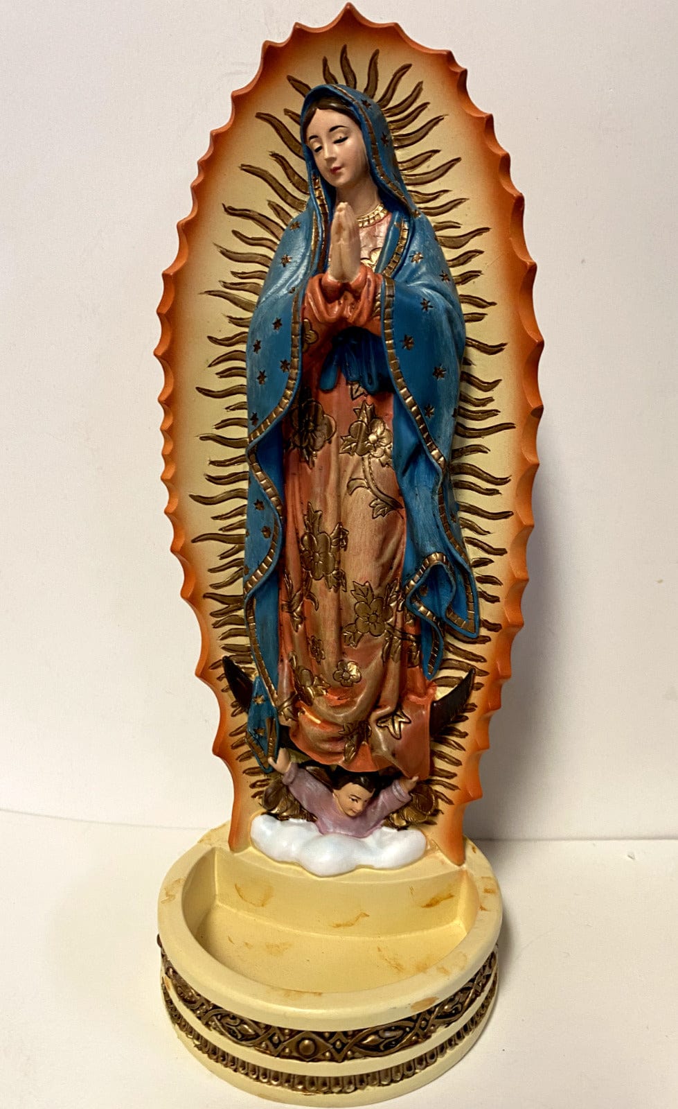 Our Lady of Guadalupe Rosary Holder  8"  Statue, New - Bob and Penny Lord