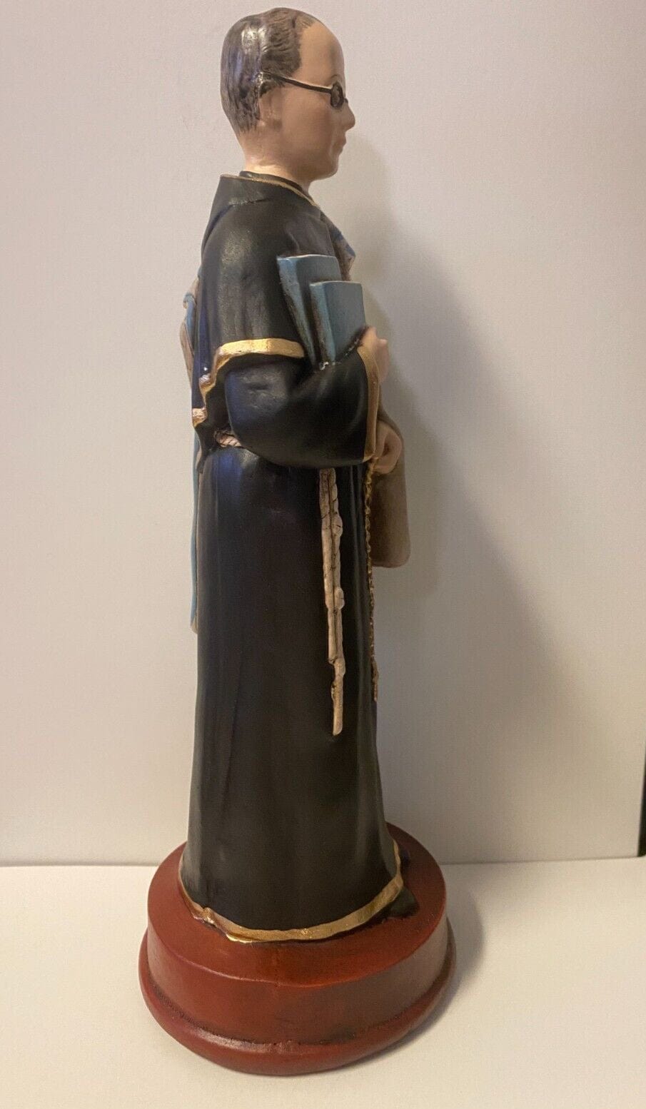 Saint Maximilian Kolbe 9-inch religious statue by Bob and Penny Lord, detailed Christian collectible figure from Colombia.