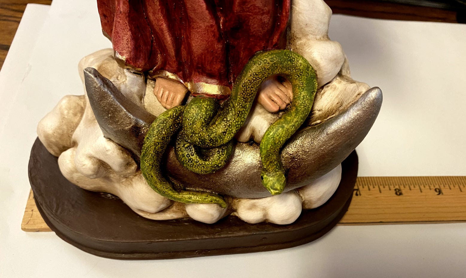 Hand-painted Our Lady Undoer of Knots 13-inch statue by Bob and Penny Lord, depicting the religious figure with detailed craftsmanship.