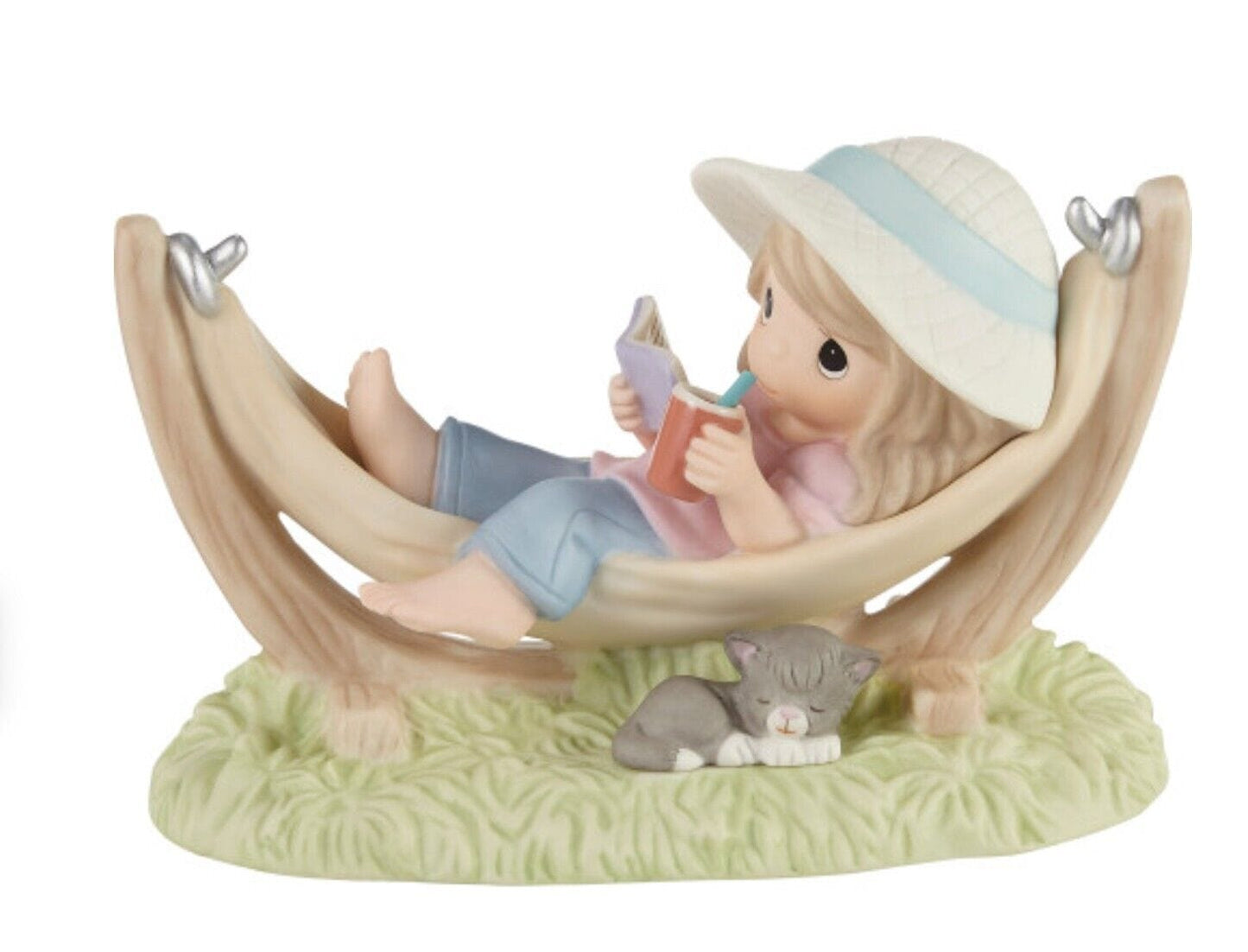 Precious Moments "Happiness is a Thought Away" figurine, a decorative collectible sculpture showcasing a whimsical design.