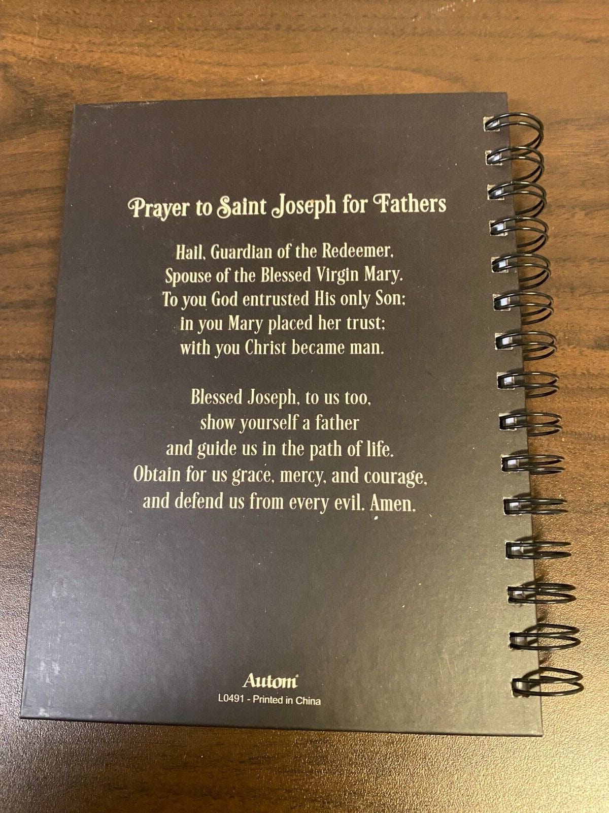 Saint Joseph with Child hardcover journal featuring religious statue design by Bob and Penny Lord, perfect for spiritual note-taking.