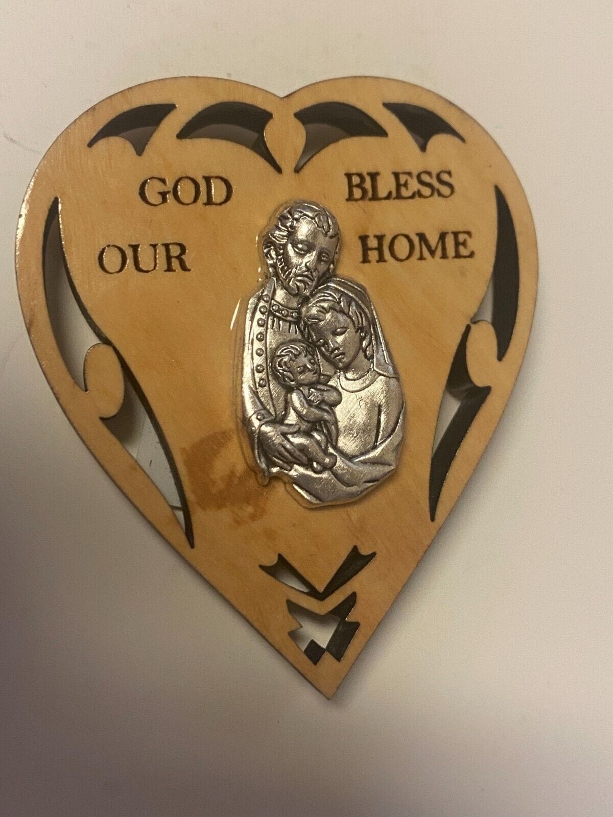 Olive wood magnet featuring Our Lady of Guadalupe, a Christian religious collectible from Bethlehem by Bob and Penny Lord.