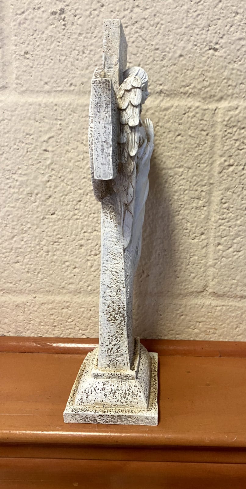 Decorative 12-inch garden angel standing sculpture, unbranded collectible figurine with detailed angel wings and flowing robes.