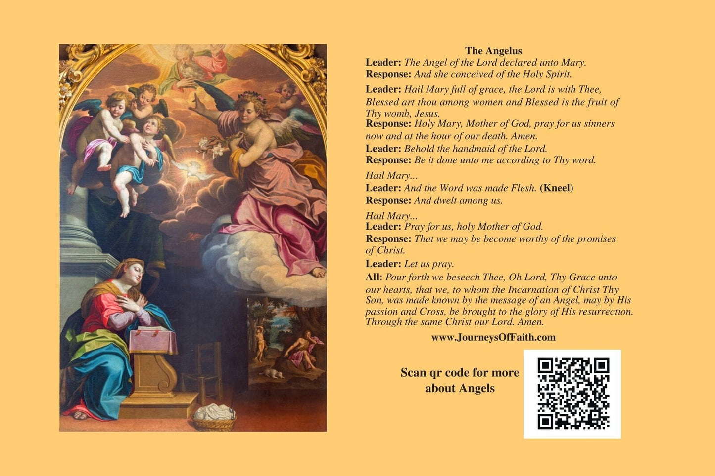 The Angelus Prayer Card - Bob and Penny Lord