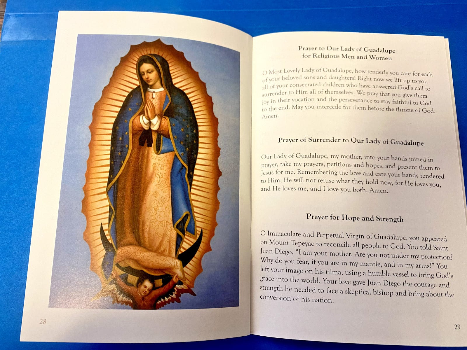 Our Lady of Guadalupe prayer book by Bob and Penny Lord, featuring Christian religious content and collectible spirituality themes.