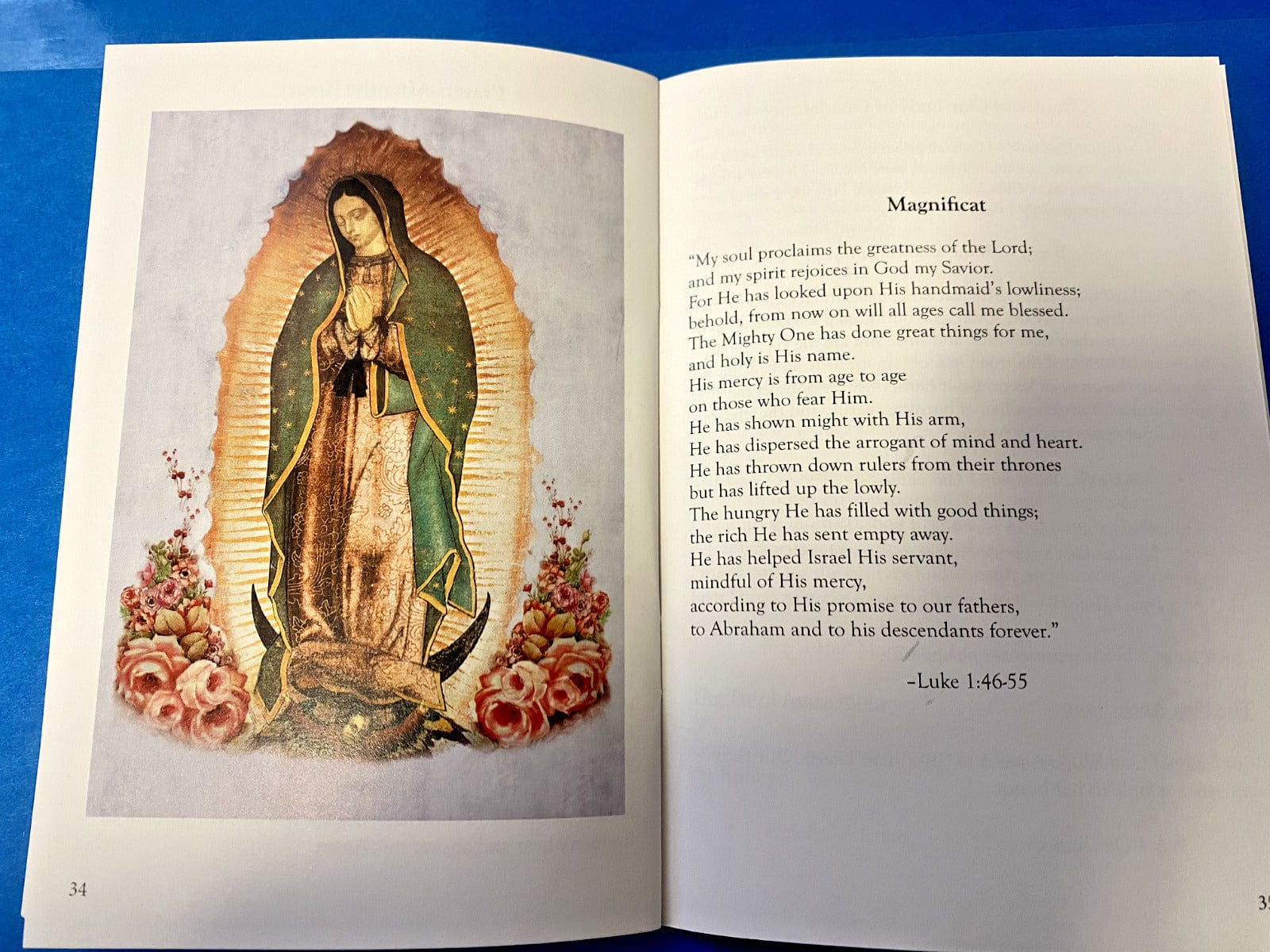 Collectible Our Lady of Guadalupe prayer book by Bob and Penny Lord, featuring religious Christian spirituality text and imagery.