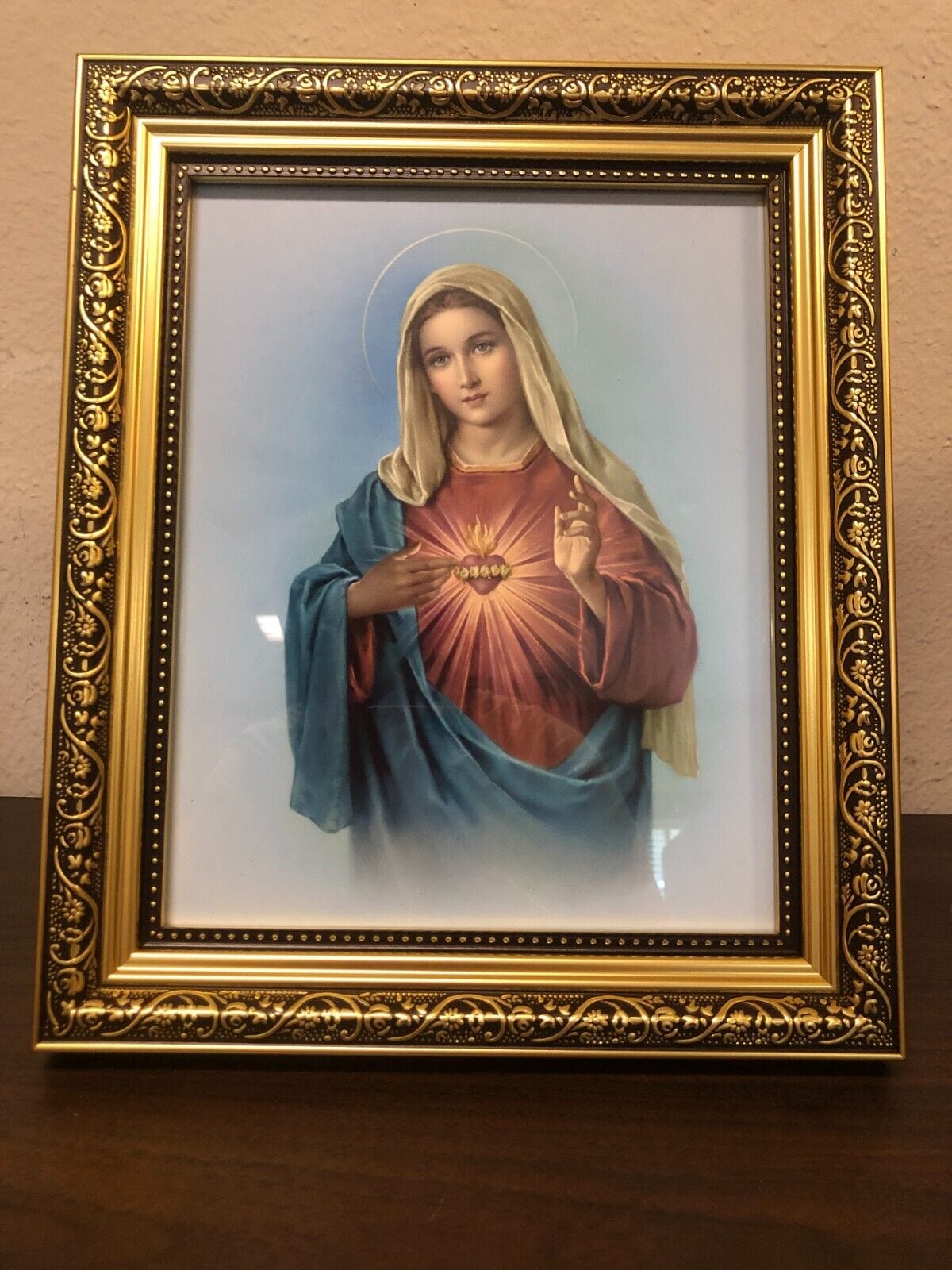 Immaculate Heart of Mary religious picture frame by Bob and Penny Lord, featuring detailed Christian artwork for wall display.
